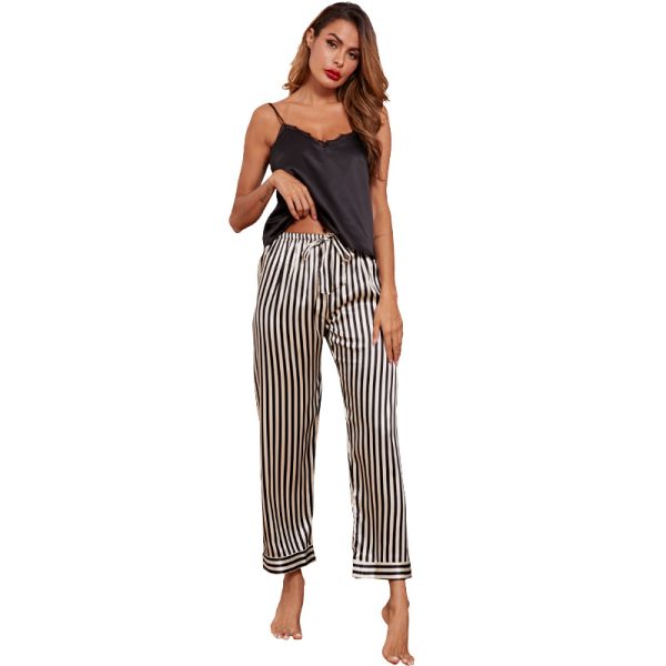 Sexy Suspenders & Silk Trousers Two-Piece Homewear Suit - Image 5