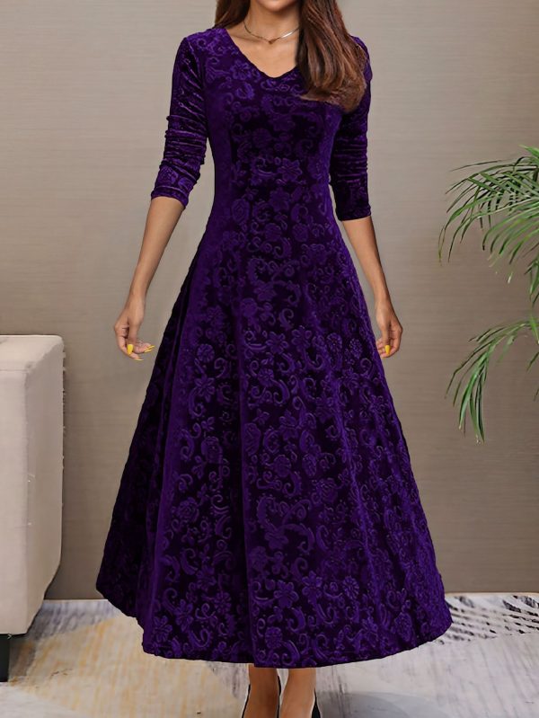 Autumn Winter Plus Size Mid-Length Pleuche Dress for Women - Image 5