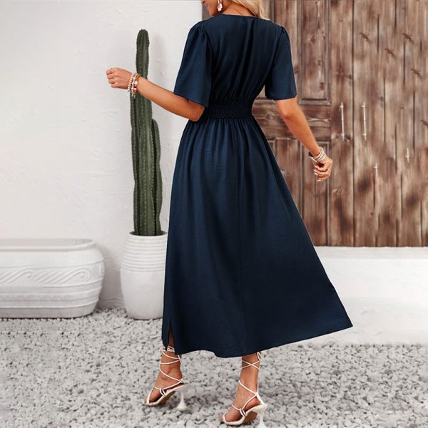 Women’s Ruffle Sleeve High Slit Maxi Dress - Summer Chic - Image 4