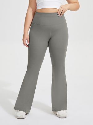 Plus Size Nude Feel Yoga Bell Bottom Pants with Peach Lift