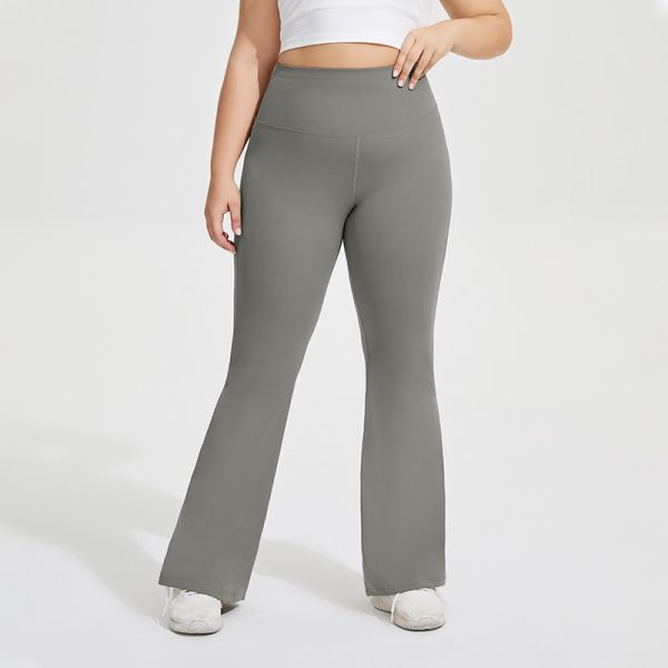 Plus Size Nude Feel Yoga Bell Bottom Pants with Peach Lift