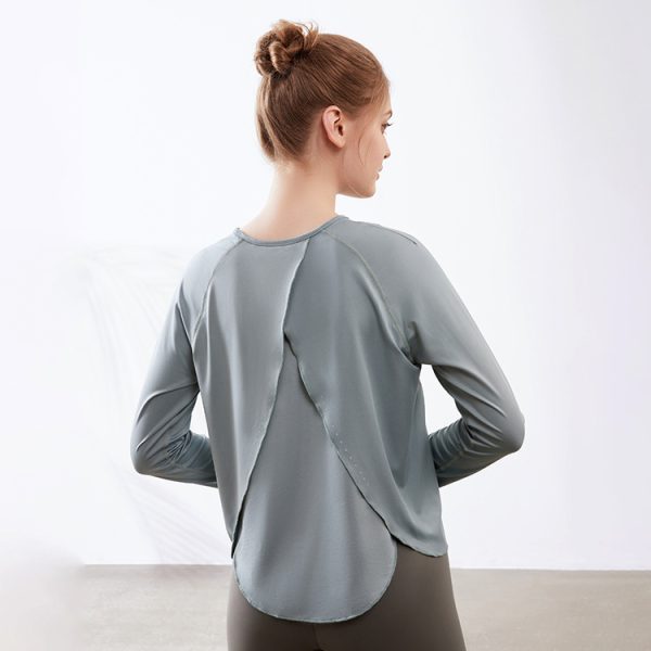 Split Back Yoga & Running Quick-Dry Long Sleeve Top - Image 4