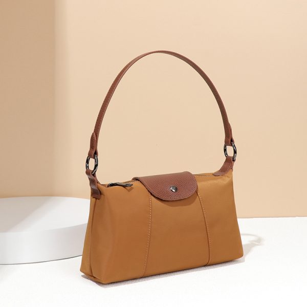 Retro Brown Nylon Small Square Baguette Shoulder Bag Women - Image 4