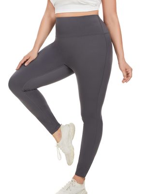 Plus Size Fleece Peach Yoga & Fitness Contrast Color Pants