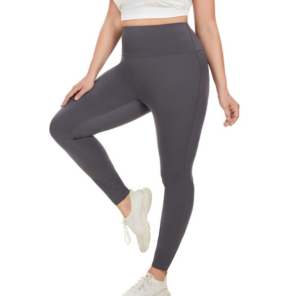 Plus Size Fleece Peach Yoga & Fitness Contrast Color Pants