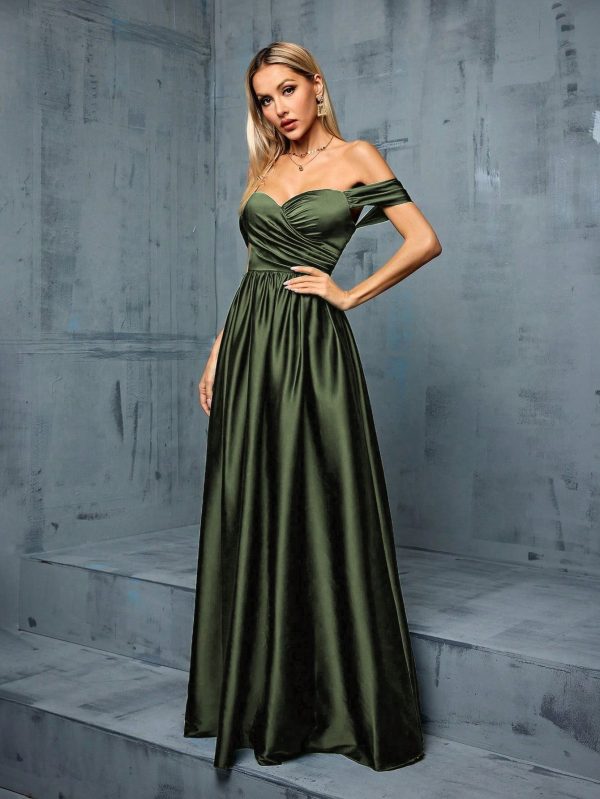 Off-Shoulder Ball Gown - Tube Top Christmas Party Dress - Image 3