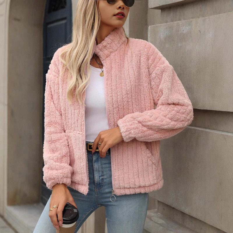 Women's Double-Sided Plush Zipper Cardigan - Autumn & Winter Coat - Image 4