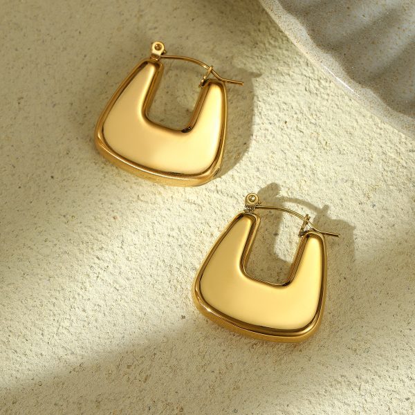 Exaggerated Geometric Triangle Stainless Steel Earrings for Women - Image 2