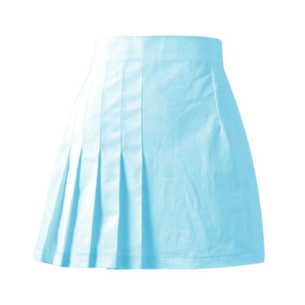 Summer Women’s High-Waist Solid Color Pleated Zipper Skirt - Image 7