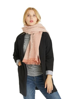 Women’s Thickened Circle Yarn Neck Warmer, Monochrome Shawl for Autumn Winter