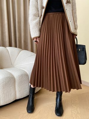 Women’s Thickened Pleated Skirt – Non-Iron Fashion Draping Design