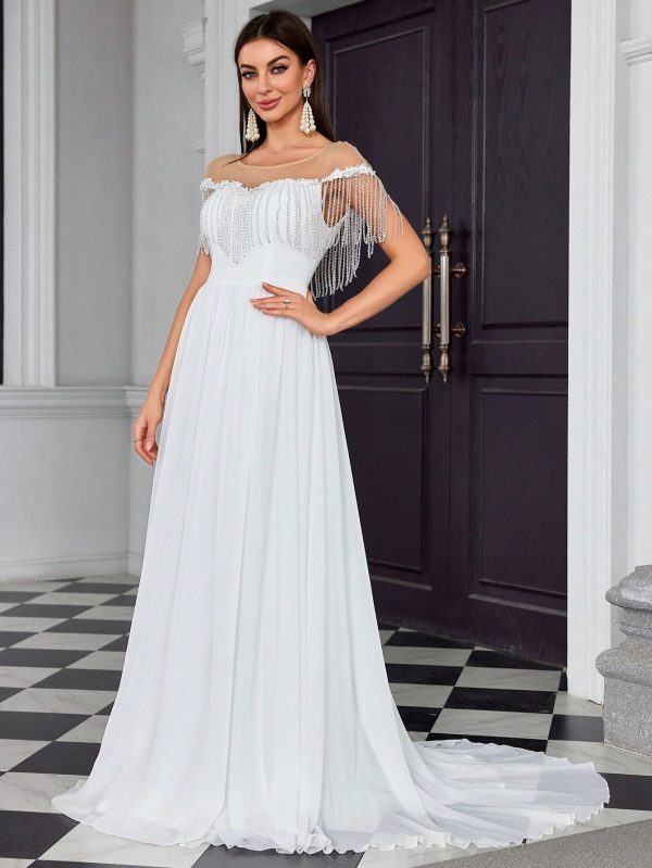 White Simple Ball Dress - Light Wedding & Travel Photography Gown - Image 2