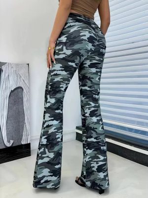 High Waist Slim Straight Flared Pants for Autumn