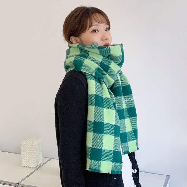 Women’s Plaid Cashmere Scarf - Warm Autumn & Winter Shawl - Image 2