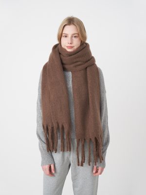 Women’s Thick Tassel Mohair Cashmere-Like Winter Scarf