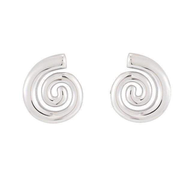 Creative Spiral Titanium Steel Stud Earrings for Women - Image 3