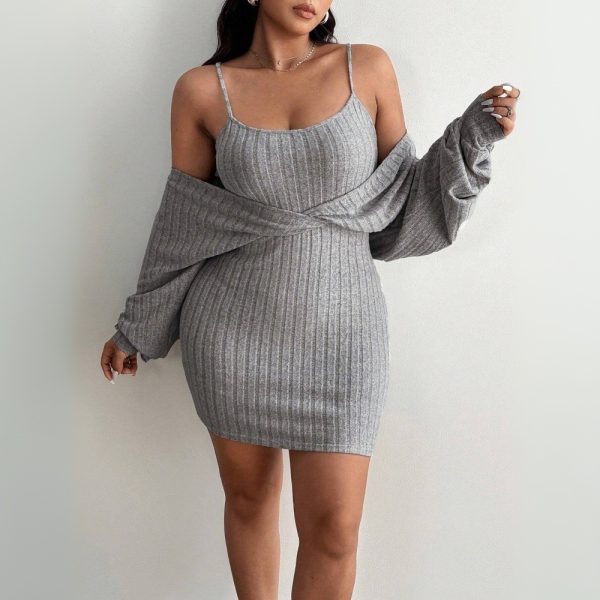 Plus Size Women’s Faux Two-Piece Slimming Dress