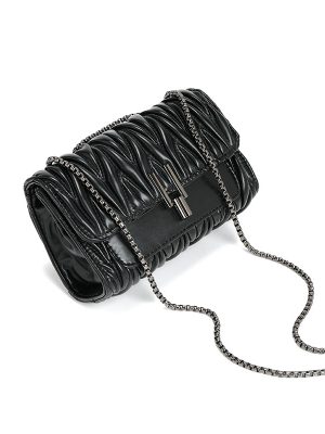 High-Grade Pleated Chain Lock Bag