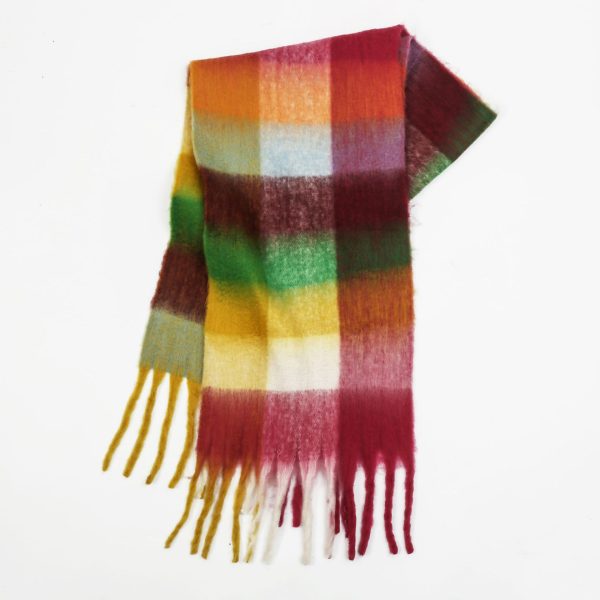 Women’s British Plaid Mohair Scarf - Thickened Autumn Winter Shawl