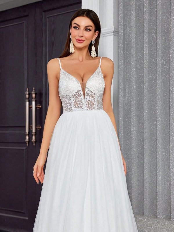 Suspender Tube Top Wedding Dress - Simple Travel & Prom Gown - Image 2