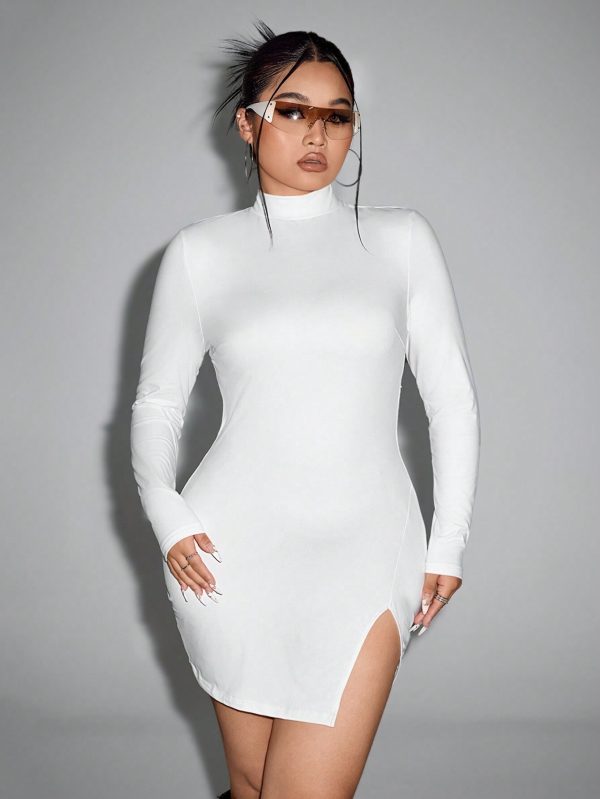 Women’s Half Turtleneck High-Waist Dress for Autumn Winter - Image 4