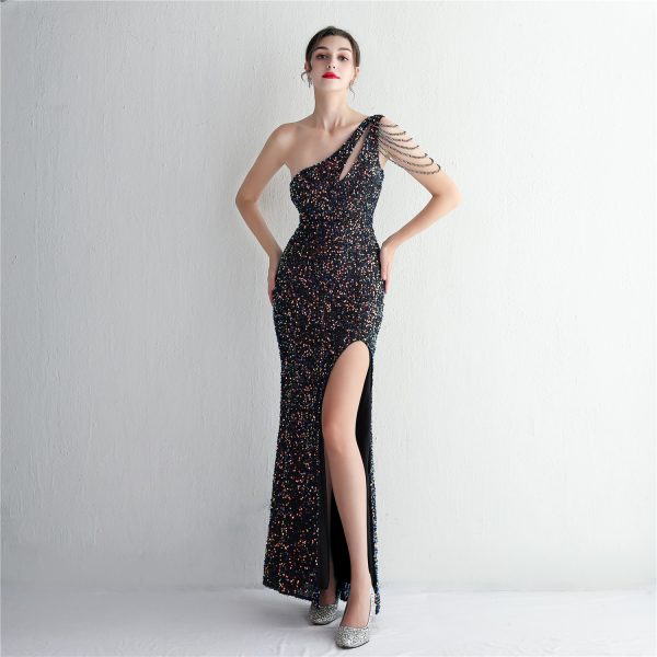 Handmade Sequin Beaded Fishtail Wedding Dinner Dress - Image 4