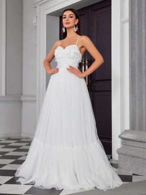 Simple White Ball Gown – Light Wedding & Party Dress