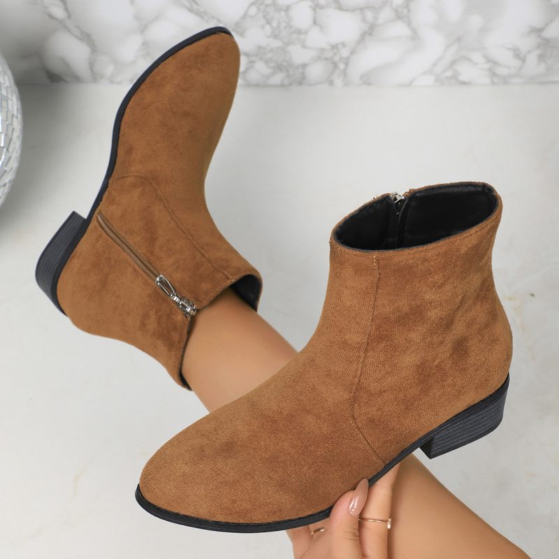 Thick Heel British Side Zip Ankle Boots - Image 3