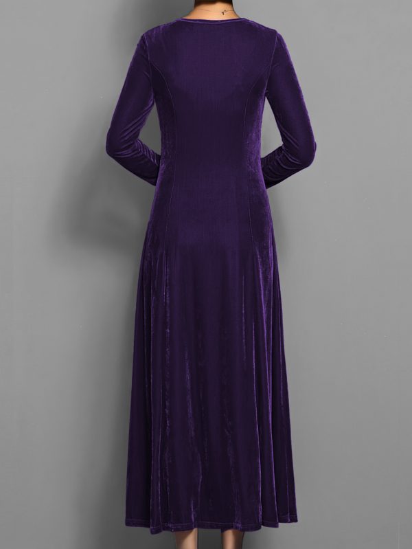 Spring Autumn Elegant Velvet Dress for Women - Image 6