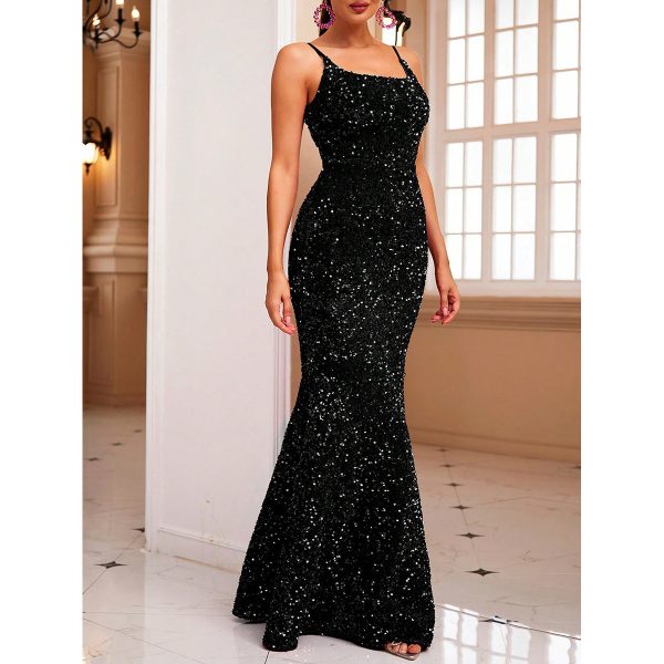 Sexy Black Camisole Dress - Women’s Elegant Evening Wear - Image 4