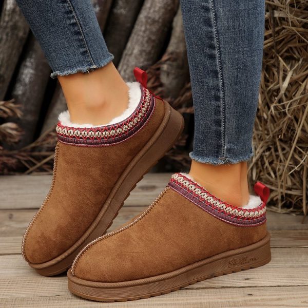 Women's Platform Cloth Snow Boots with Cotton Lining