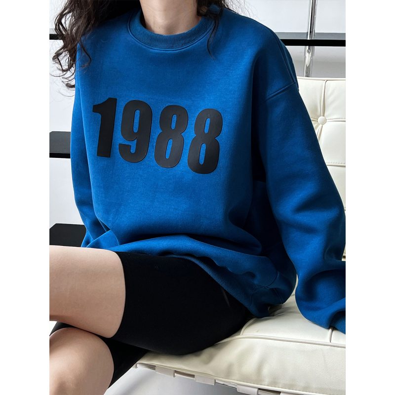 Printed Pullover Sweatshirt Women Lazy Loose Early Autumn Oversize Top - Image 2