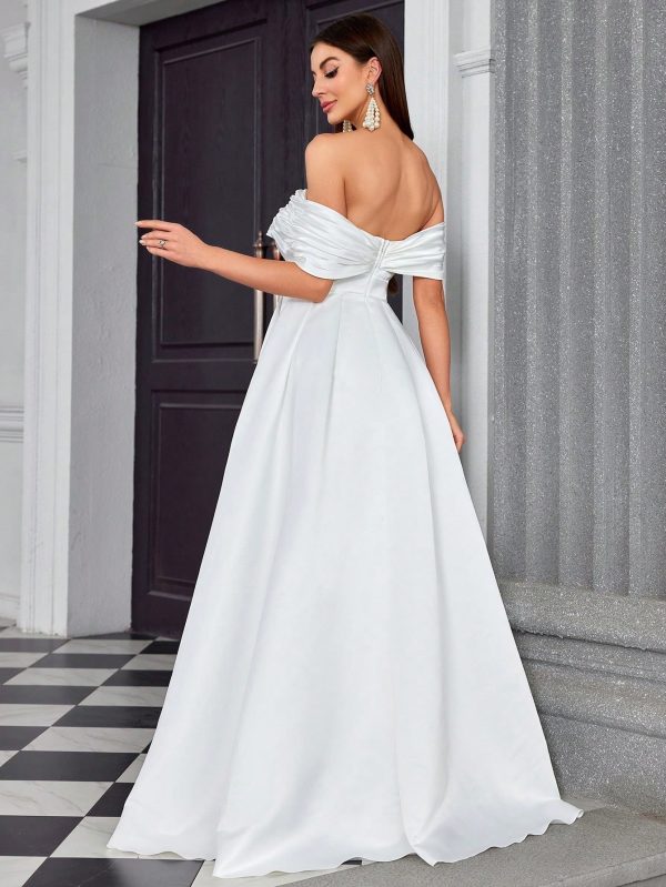 Off-Shoulder Backless Evening Dress - Sexy Slit Formal Gown - Image 2