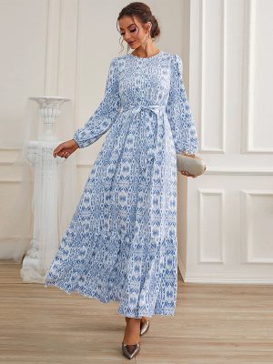 Women’s Fall French Printed Tea Dress