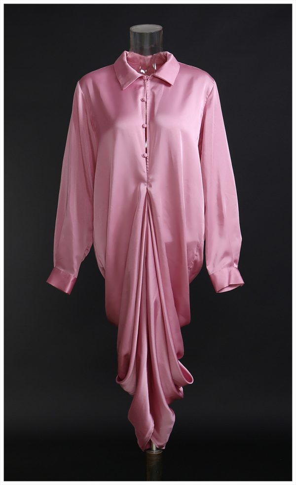 Exaggerated Pleated Tiered Shirt Dress - Image 2