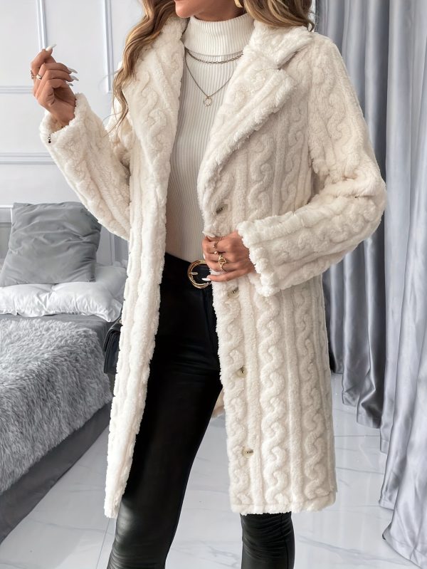 Fall & Winter Mid-Length Suit Collar Double-Sided Plush Button Cardigan Coat for Women - Image 2