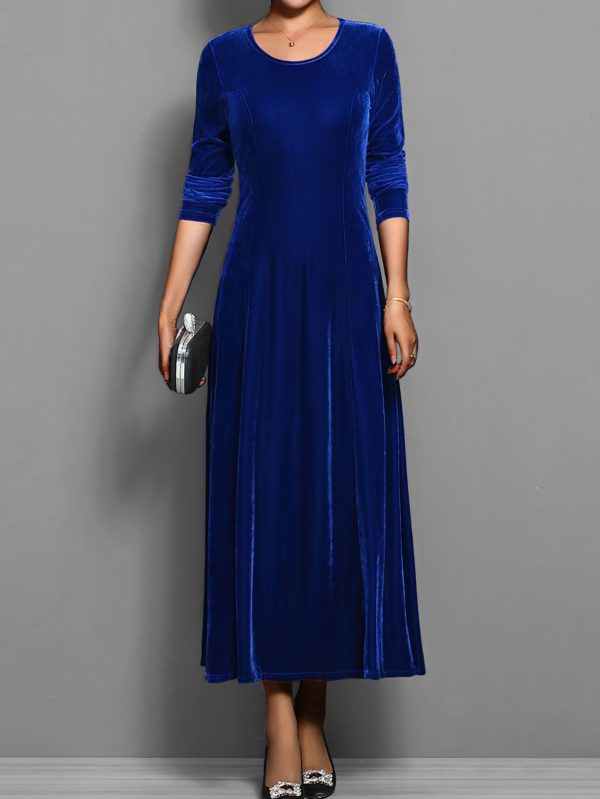 Spring Autumn Elegant Velvet Dress for Women - Image 4