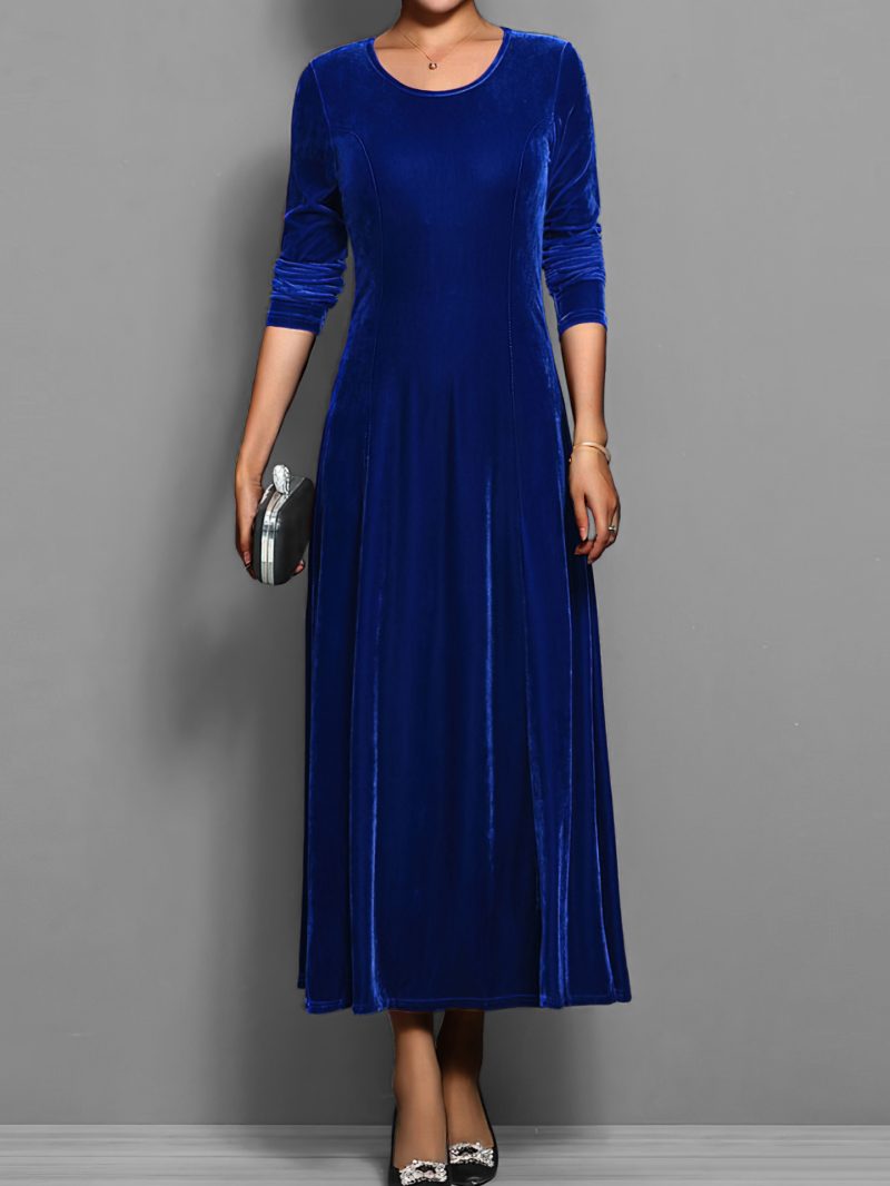 Spring Autumn Elegant Velvet Dress for Women - Image 4