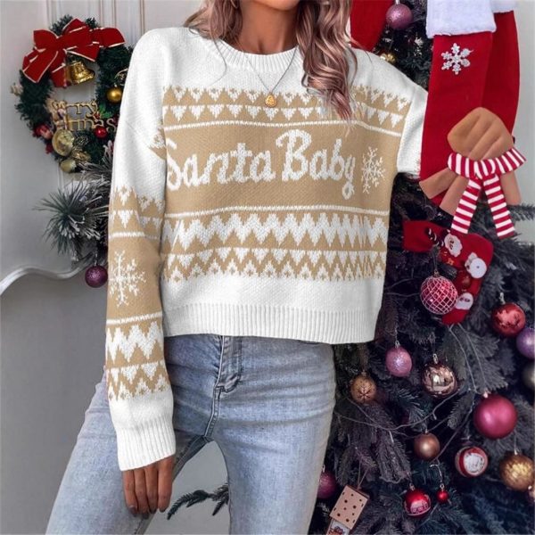 Autumn Winter Loose Round Neck All-Matching Knitted Sweater