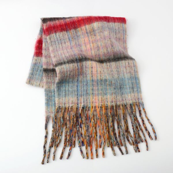 Thick Warm Plaid Scarf with Tassels for Couples - Autumn & Winter - Image 3