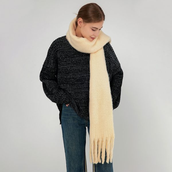 Women’s Wool Blend Soft Solid Color Winter Mohair Scarf Shawl