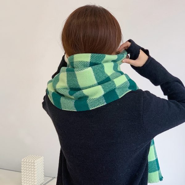 Women’s Plaid Cashmere Scarf - Warm Autumn & Winter Shawl - Image 3