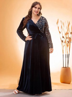 Plus Size V-Neck Evening Dress Cocktail Ball Host Formal Gown