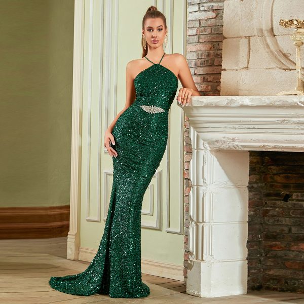 Sequined Fishtail Evening Dress – Sexy Cocktail & Car Model Dress