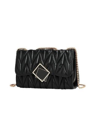 Women’s Pleated Chain Shoulder Bag – Trendy Summer Messenger Bag