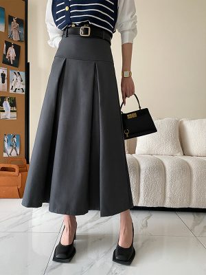 Women’s High-End A-Line Pleated Skirt – Deconstructed Design