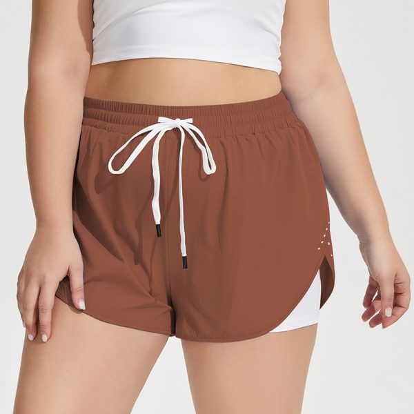 Plus Size Quick-Dry Drawstring Sports Shorts for Women - Image 3