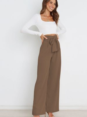 Women’s Casual Wide Leg Trousers with Belt