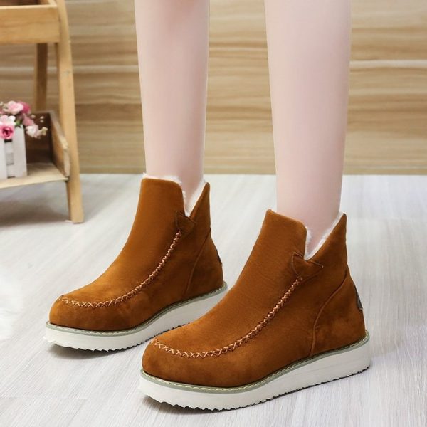 Women's Platform Cotton Padded Slip-On Winter Boots - Image 2