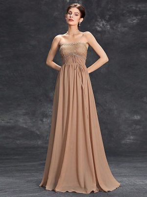 Elegant Tube Top Evening Dress for Formal Events